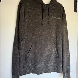 Large Men’s Champion Mineral Wash Dark Gray Pullover Hoodie